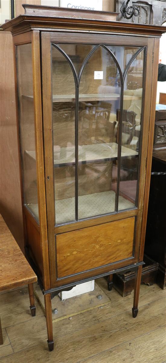 An Edwardian inlaid display cabinet W.69cm